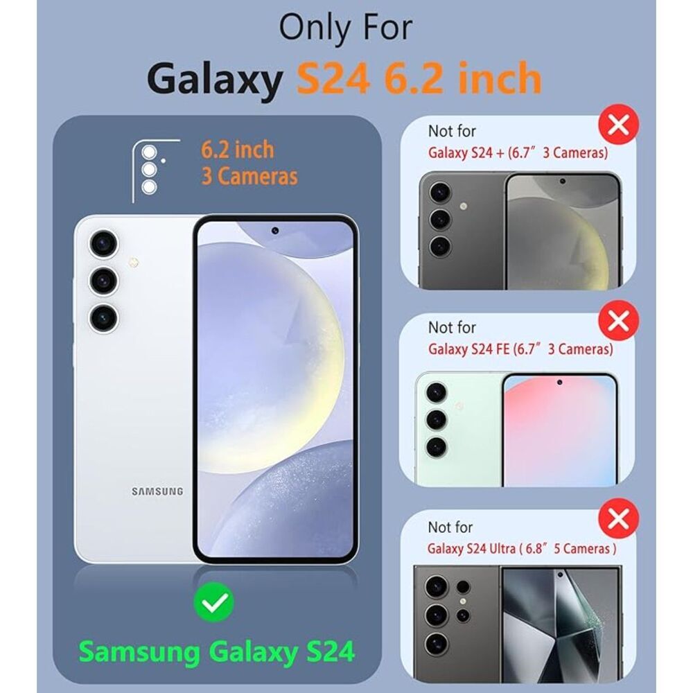 FNTCASE Samsung Galaxy S24 Dual Layer Rugged Non-Slip Textured 6.2inch Purple